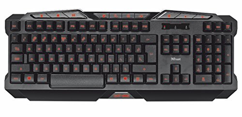 Trust Gaming GXT 280 - Teclado para gaming  iluminado con funci  n anti-ghost  iluminaci  n LED de 3 colores 