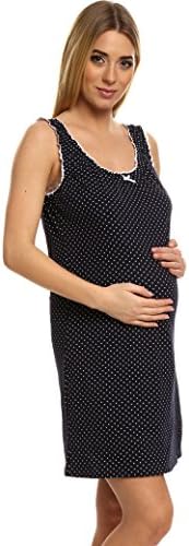Italian Fashion IF Maternity Night Dress Telimena 0112/1 (Dark Blue, XXL)