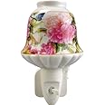 AcaciaHome Durable and Clasic LED Night Light - Colorful Floral Ceramic Decorative Light | Ideal for Bedrooms, Hallways, Bathrooms Nighttime Lighting Solution - Perfect Home Decor (Pink)