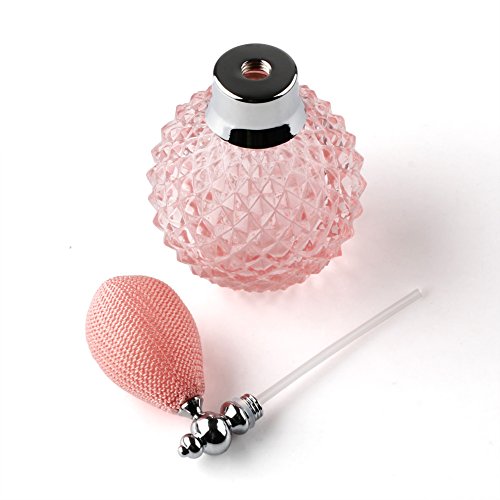 Anddas 100ml Glas Parfümzerstäuber mit Qualitätssprühkopf, Flakon mit Ballpumpe, nachfüllbar (Rosa) - 4