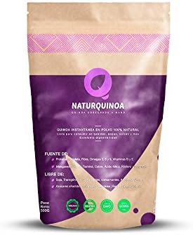 Naturquinoa – Milled Quinoa 100% pure &amp; raw. Instant. Gluten free quinoa full of vitamins, amino acids and antioxidants – Content: 500 grams bag, 1 quinoa sample and 2 special recipes