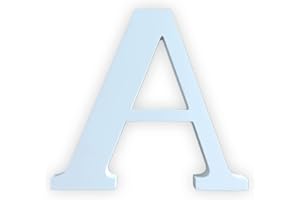 KOPPER-24 Lettres décoratives en bois blanc 20 cm 18 cm d'épaisseur lettres en bois à peindre alphabet mur pour enfants nom café mariage anniversaire fête maison déco lettre autoportante (A)