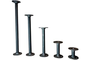 SUYAK Industrial Maestro Pipe Table Leg with Premium Metal Material - Mid-Century Style Pipe Legs for Diy Tables, Desks, & Workstations - Adjustable Pipe Counter Bar Height Table Legs - Raw Grey (65 Cm)