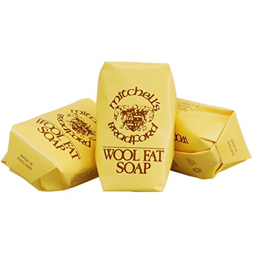 Mitchell's Wool Fat Soap Original Lanolin Bath Soap Set (3 x 150g Bars in Clear Box)
