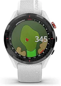 Garmin Approach S62 Black Ceramic Bezel with White Silicone Band Smartwatch