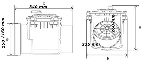 Rückstauverschluss Ø DN 160 150 mit verriegelbarer Rückstauklappe - 2