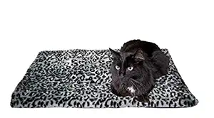 Thermal Cat Pet Dog Warming Bed Mat - GREY, (Leopard Motif) 22