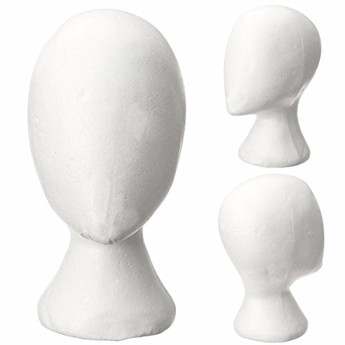 LuckyFine Female Styrofoam Foam Head Model Mannequin Manikin Hair Hat Stand Holder Display