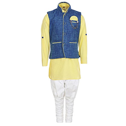 AJ Dezines Kids Ethnic Wear Kurta Pyjama Waistcoat Set for Boys