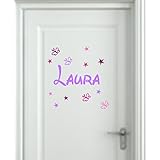 Wandschnörkel® Aufkleber 2810f Flieder Pink Rosa Lila oder Mix Kindernamen Wunsch Namen Wunschnamen Wand Spruch Wandtattoo Türaufaufkleber Baby Kinderzimmer