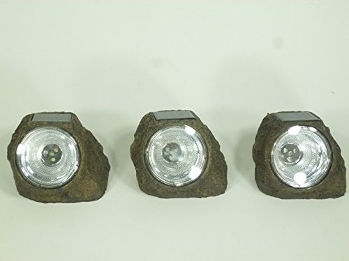 3 x LED Solarleuchten Gartenleuchte Treppenleuchte in Steinoptik Monte stimmungsvolles Licht für Ihren Garten, Terrasse, Solarsteine - 8
