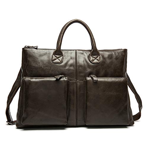 Preisvergleich Produktbild KERVINFENDRIYUN YY4 Business Herren Leder Aktentasche Messenger Crossbody Schulter Handtasche Tasche für 14"Laptop Netbook Tablet (Color : Coffee Color)