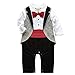 ZOEREA Newborn Infant Toddler Boy Babys Long-sleeved Cotton Gentleman Tuxedo Onesie Romper Jumpsuit Grey Vest Clothes Red Bowknot