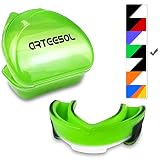  arteesol Protector Bucal, Mouth Guard EVA Resistente al Impacto para el Boxeo Hockey MMA Rugby Baloncesto Fútbol y Otros Deportes de Contacto (Verde&Negro)