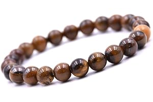 Unique Gems Chakra Kinder Perlenarmband echter Tigerauge Ø 6mm Naturstein Kugelarmband elastisch 13cm bis 15cm Juweliers Qualität