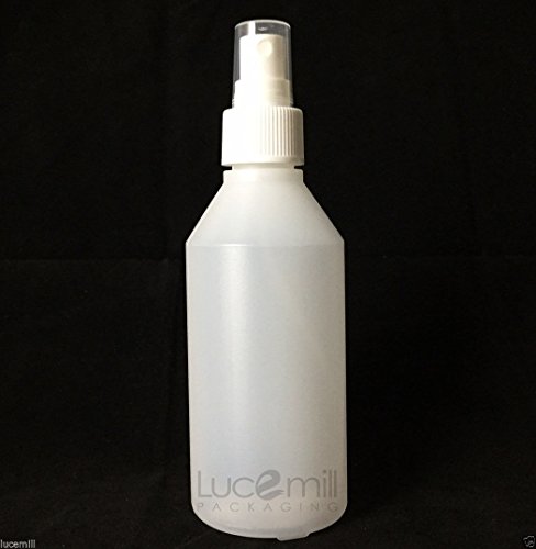 3 x 200mL Natural HDPE PLASTIC BOTTLES w/ White ATOMIZER Spray Tops for Liquids/Fragrance/Perfume/Salons/Travel/Aftershave