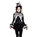 Price comparison product image Adult Womens Skeleton Black Gothic Jacket - Size 10-14 - Standard Ladies Horror Goth Punk Victorian Striped Long Tail Halloween Party Costume Fancy Dress Accessory Outdoor Clothing