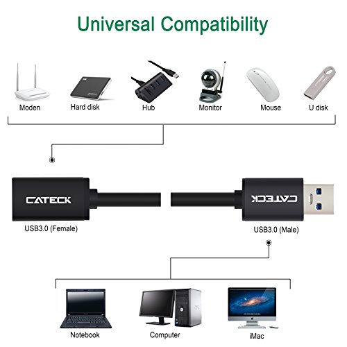 USB 3.0 Verlängerungskabel, Cateck 2m Hochgeschwindigkeit USB 3.0 Typ A Stecker / Buchse Verlängerungskabel mit 5 Gigabit je Sekunde Datenübertragungsrate - 3