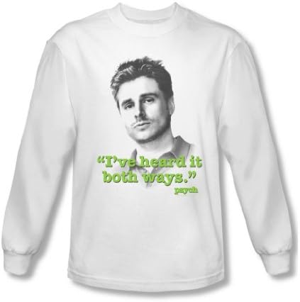 Psych - Mens Both Ways Long Sleeve Shirt In White, Large, White