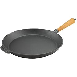 Carl Victor - Poêle en Fonte 28 cm avec Poignée en Bois, Induction