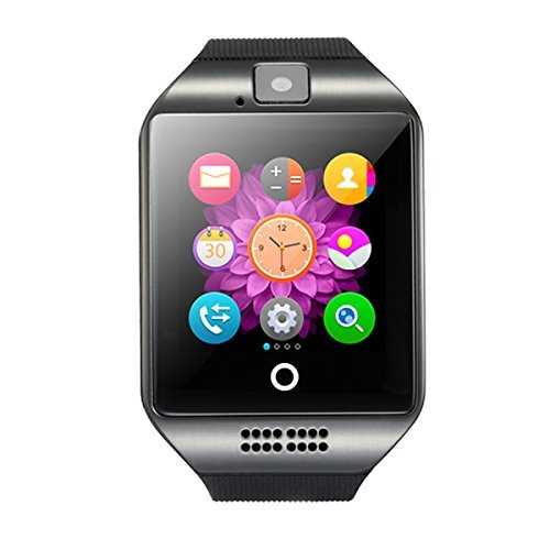 Reloj Inteligente con Bluetooth, Q18, Pantalla táctil con cámara y Tarjeta SIM, Ranura para Tarjeta TF/SD, podómetro, rastreador de Actividad para iPhone, teléfonos Android, Samsung Huawei PK GT08 A1