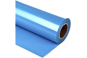 HIKENRI Heat Transfer Vinyl Bundle 12" x 10' Feet Rolls, HTV for Silhouette Cameo Easy to Cut & Weed, DIY Heat Press Design for T-Shirt, Clothes, Hats and Other Textiles （Sky Blue
