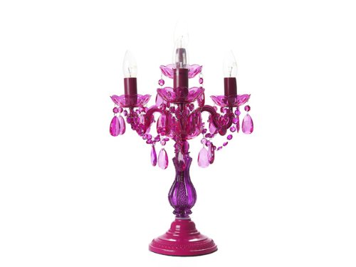 Present Time Table Chandelier with 4 Arms, Fuchsia Pink