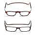 Produktbild CUTKMALL quadratischer Rahmen, magnetische Lesebrille 2 Stil von + 1,00 bis + 4,00 Dioptrien (braun, +2,00)