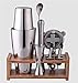 Produktbild JUSTINZ 10 Pcs Professionelles Cocktail Shaker Set - Shaker, Barstößel, Messbecher, Barlöffel, Korkenzieher, Sieb, Zange & Ausgießer - Edelstahl Cocktail Mixer Bar Set Elegante Geschenkbox.