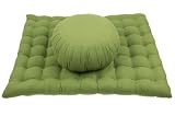Handelsturm Meditation Set: Zafu + Zabuton, 100% Cotton & Kapok fern green
