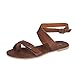 Produktbild Große Promotionen! Flache Sandalen für Damen | Clip Toe | Flache Keil Espadrille Rom binden Gladiator Sandalen | Low Flachen Flip Flops | Sommer Kurze Hasp Sandalen | Outdoor & Indoor Beach Schuhe | cinnamou (36, Braun)
