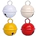 Produktbild Glöckchen weiß ecru gelb rot (4-teilig, Kugel Glöckchen 24 mm) massiv Messing: Beau Seine + kein Rost – Schellen Glöckchen + 16-Farben in 15 mm, 24 mm und große 35 mm für: Montessori, Freizeit Kreative Kinder, Kuscheltier Bebe, Bola Schwangerschaft, Decorations Geburtstag, Noel