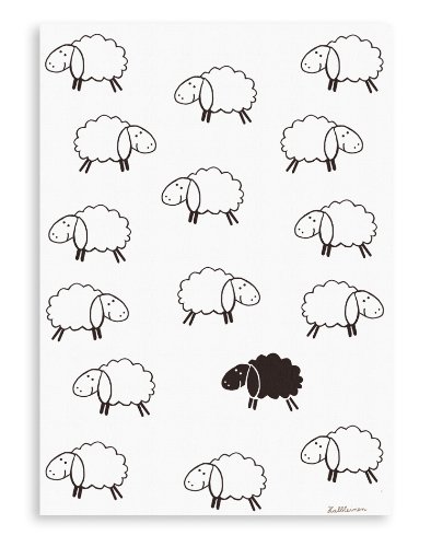 Triolino Halbleinen Geschirrtuch Schwarzes Schaf Format 50 cm x 70 cm