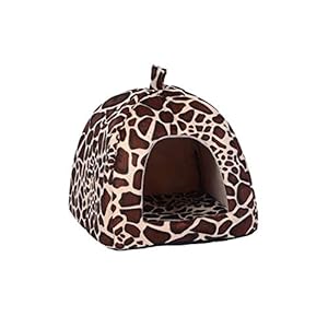 AAGOOD Nido 1pc Mascotas casa del Animal doméstico y sofá Antideslizante Cama del Gato del Perro Caliente Suave Rayas de la Cebra de la Perrera Plegable Invierno Suave Acogedor Saco de Dormir