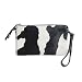Produktbild Clutch Damentasche oder Geldbörse mit Trageriemen "Minori" - von Legend -Farbe Schwarz weiss aus Echten Kuhfell Größe 20x12x3cm