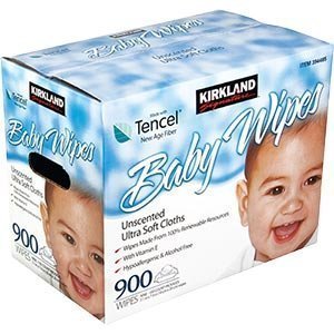 Unscented Ultra-Soft Cloths Kirkland Premium Baby Wipes Refill 900ct.Contains Vitamin E and Aloe