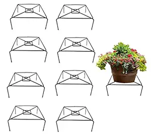 Shiyon Square Gamla Stand Iron/Indoor, Outdoor Home, Garden, Balcony, Living Room Planter Stand, Flower Pot Stand, Plant Container Set Size- 26x26x8cm (Pack of 9, Metal)