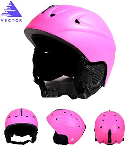 VECTOR OUTDOOR Sports Adult Snowboard Ski Helmet for Skiing Cycling CN EN1077 (Pink, M)