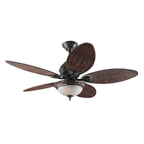 Hunter Fan Caribbean Breeze Ventilador de techo con luz bronce curtido E27, 13 W, Desgastado, 137 cm