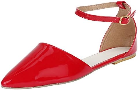 Women's Ankle Strap Flat Red Fashion Sandals