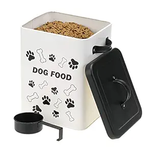 Dog Food Storage Container - with Scoop Set, Steel Sealed Cute Pet Food Treat Storage Bin for Small Dogs, Cats, Food Dry Fresh, Moisture Proof Rust-Proof and Long-Stem Storage