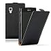 Produktbild Ultra Slim Schwarz Leder Tasche Hülle LG Optimus L5 II (E460) - Flip Case Cover + 2 Displayschutzfolie