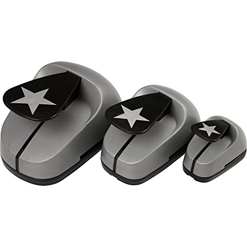 Motivstanzer-Set, Größe 25+49+75 mm, Stern, 3 sort.