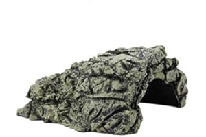 HEEPDD Cueva de Reptiles, Plataforma para el Sol de Resina Escondite Hábitat, Acuario Terrario Decoración Ornamento para pequeños lagartos Tortugas Anfibios Peces (Medio)