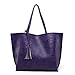 Produktbild LUCKY CLOVER-A Leder Damen Umhängetasche Handtaschen Mode Neue Schlange geprägt große Damen Handtaschen Tote Taschen Purple