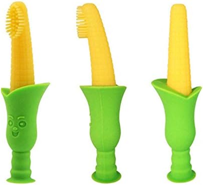 Uvipu Baby Teether Silicon Tooth Gum Corn Training Toothbrush Teething Toy Molar Rod Dental Glue For Baby Infant Toddler Kids