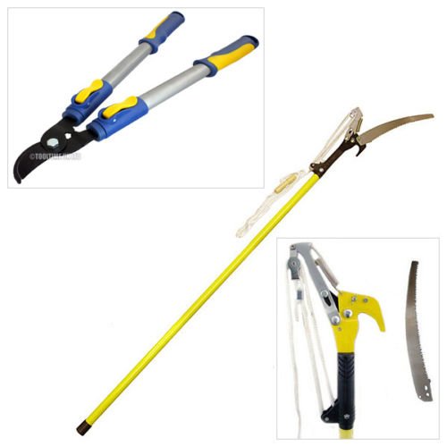 Tooltime 2.6m Extending Garden Tree Branch Pruner Cutter Saw And Telescopic Bypass Lopper