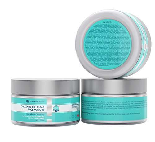All Natural Advice Bio Organische Gesichtsmaske hergestellt in Kanada für sichtbar reinere Haut, bekämpft unreine Haut, dringt tief in die Poren, hydradiert und ist auch optimal zur Akne Behandlung 120 ml - 2