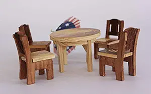 AFLAH Beautiful Wooden MINATURE Chair and Table Set for Kids/Toys ONLY for Kids (Color : Multi)