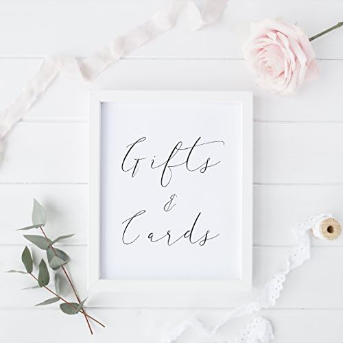 Calligraphy Wedding Gifts and Cards Sign, Gifts and Cards Wedding Sign, Size 5x7 or 8x10 available, Print Only Unframed